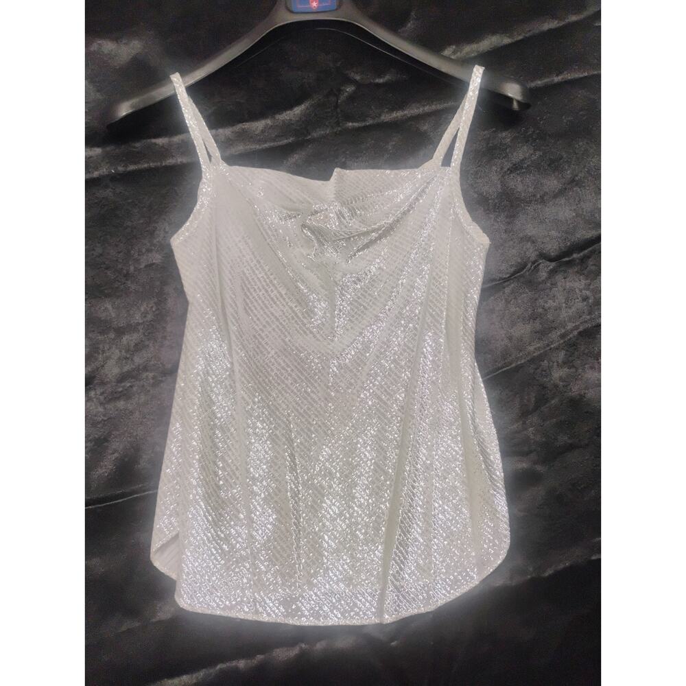 Vintage Sauci Silver Sequin 2 Piece Set Cami Top Party Night Out Size Medium 70s
